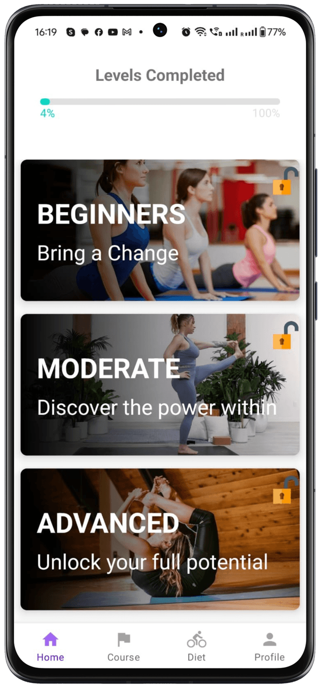 Yogza app exercise screen