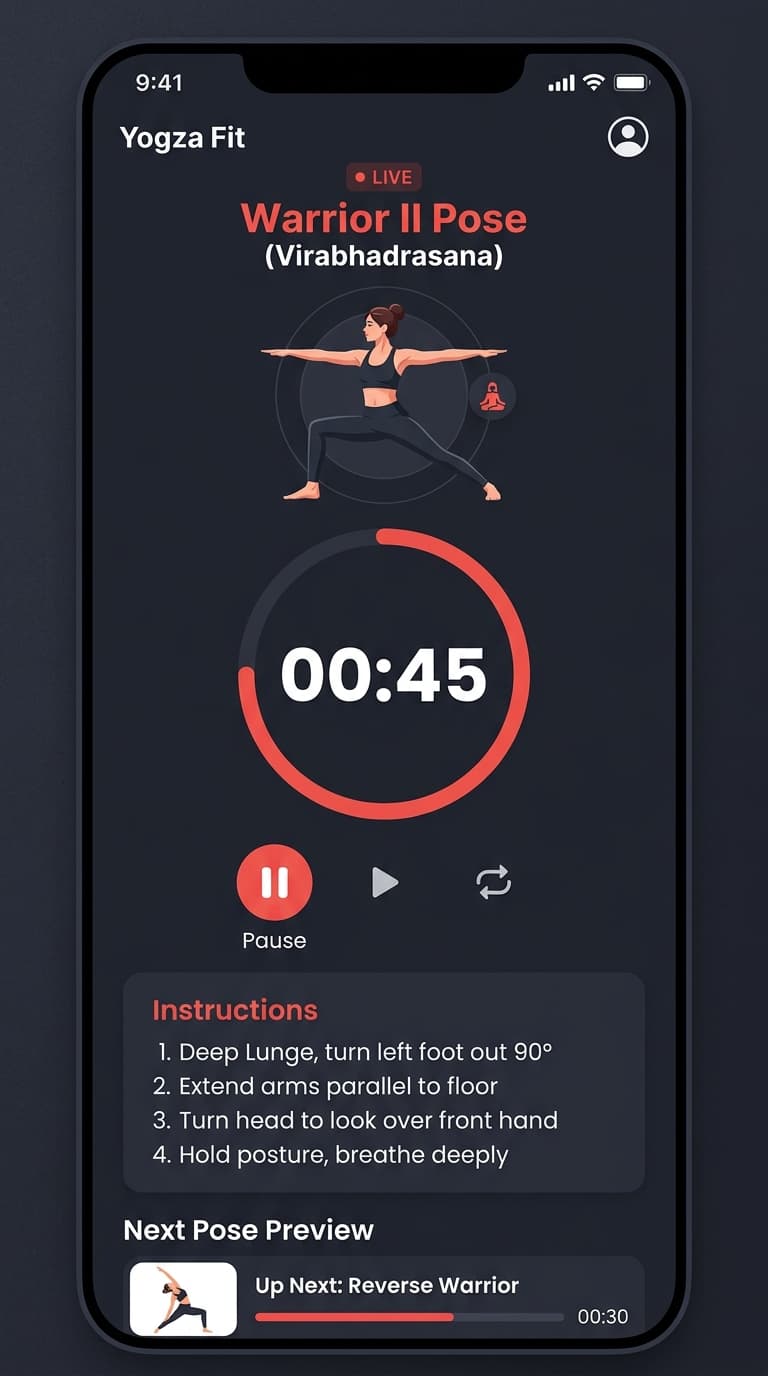 Active Yoga Pose & Timer Guidance - Yogza Fit